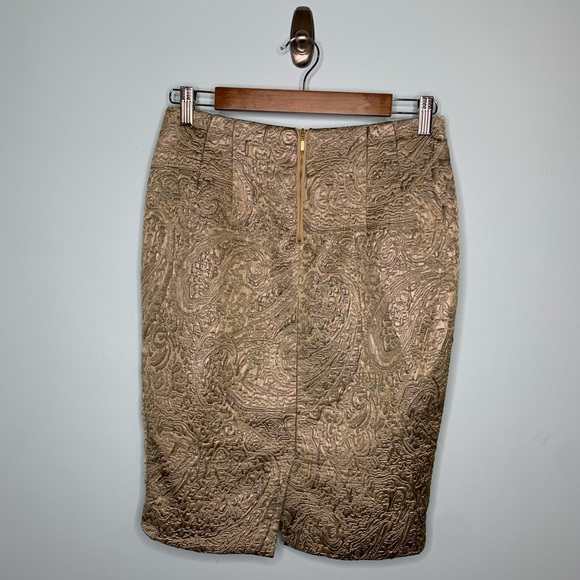 The Limited Gold Paisley Jacquard Pencil Skirt - Picture 2 of 7